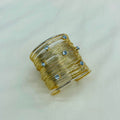 Golden Crystal Wire Cuff