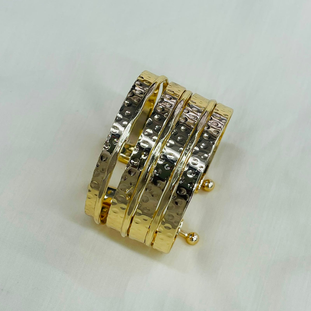 Golden Hammered Cuffs