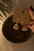 Gulnaar Floral Jhumka – Antique Gold