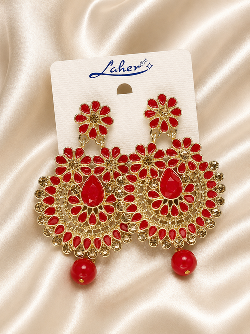 Floral Chandbali Earrings for Women | Traditional Wedding & Party Earrings