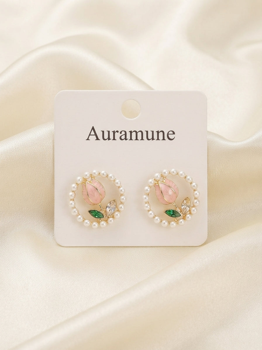 Pearl Bloom Floral Earrings 🌸✨