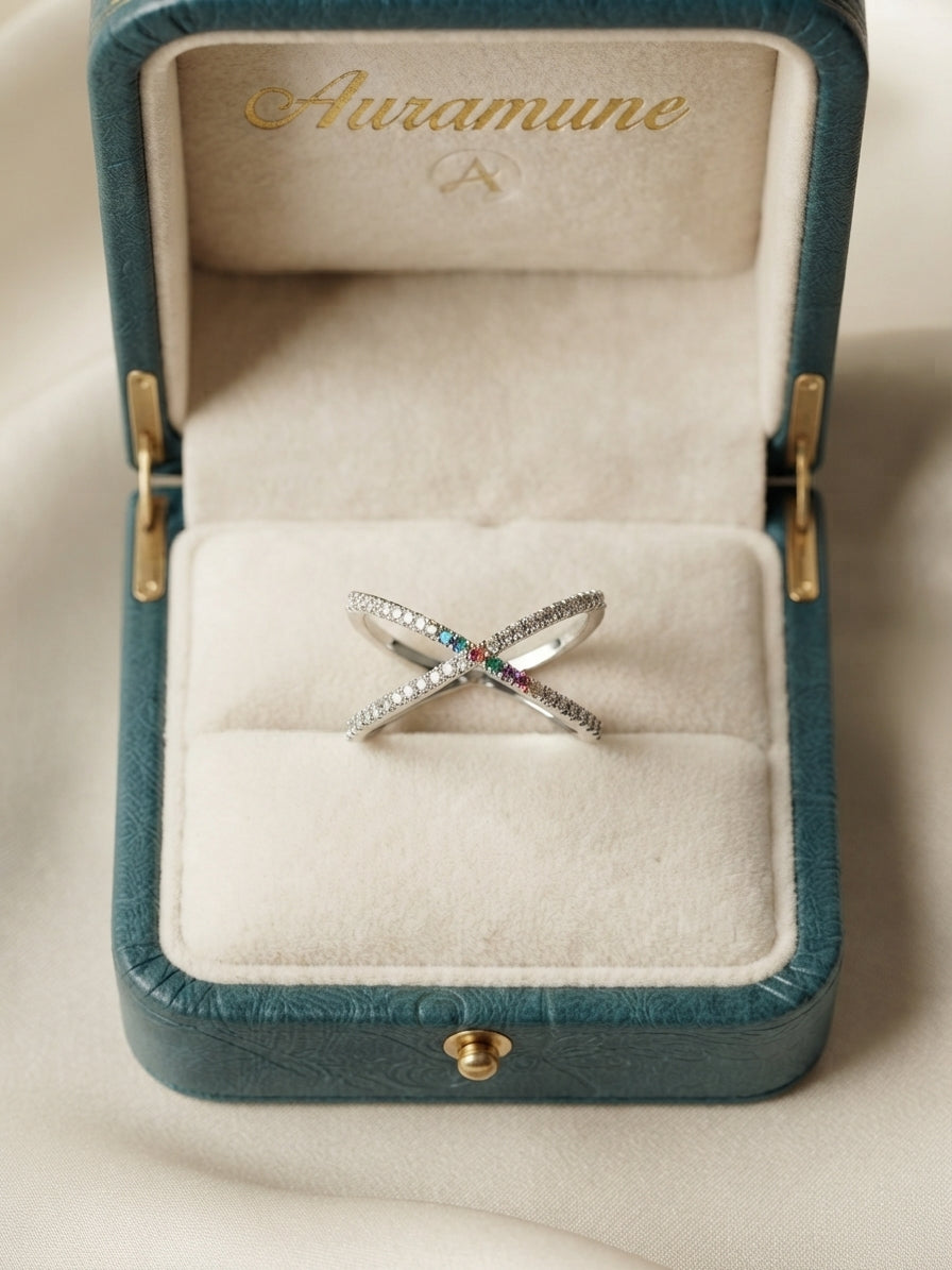 The Rainbow Criss-Cross Ring Buti