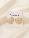 Ivory Aura Gold-Trimmed Stud Earrings
