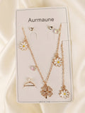 Daisy Charm Gold Jewelry Set