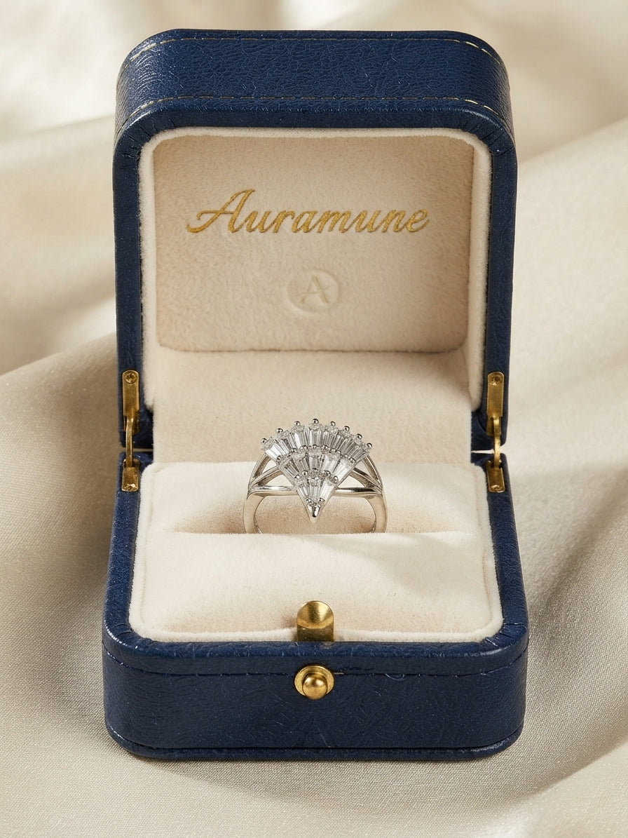 Aura Silver Fan Statement Ring