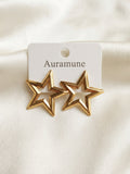 Golden Interwoven Star Earrings