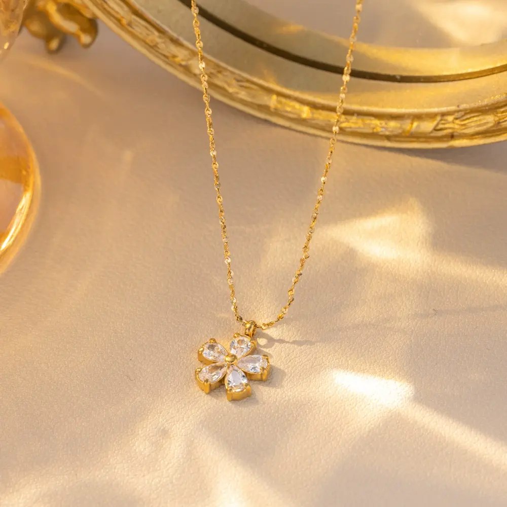 Single pearl flower color guaranteed necklace