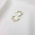 Enamel Floral Hoop Earrings