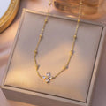 Diamond Four leaf clover color guaranteed necklace