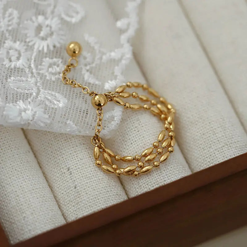 Rice grain adjustable color guaranteed ring