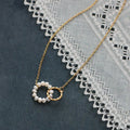 Pearl double ring color guaranteed necklace