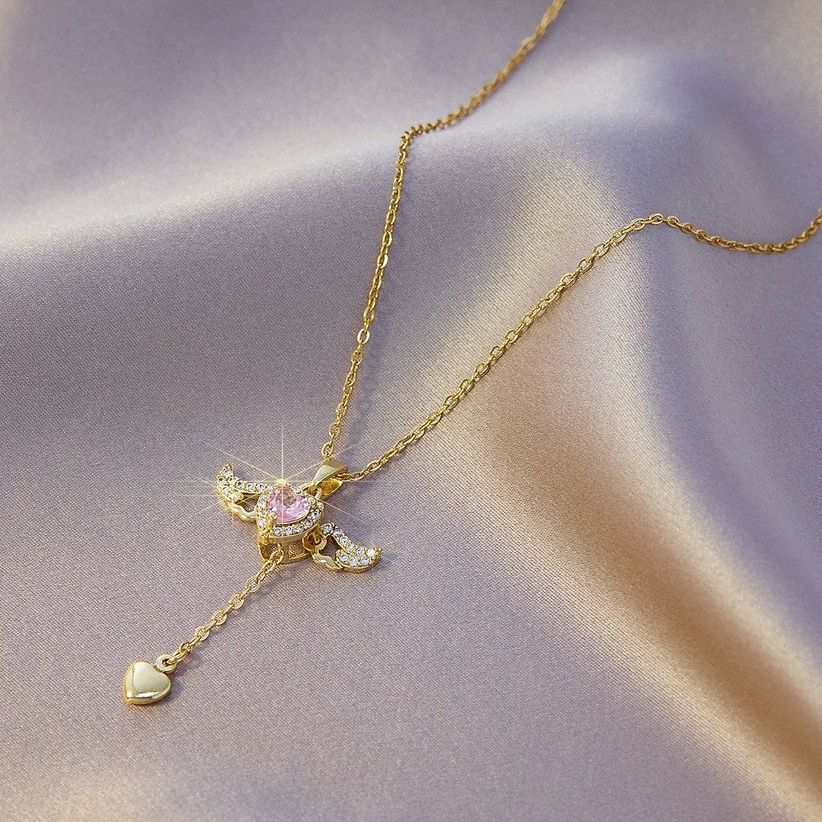 Pull out pink diamond color guaranteed necklace