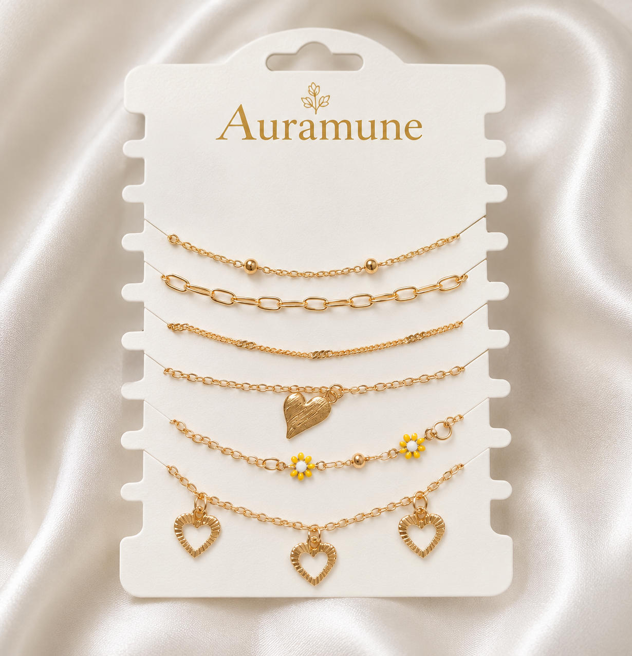 Golden Bloom Bracelet & Anklet Set