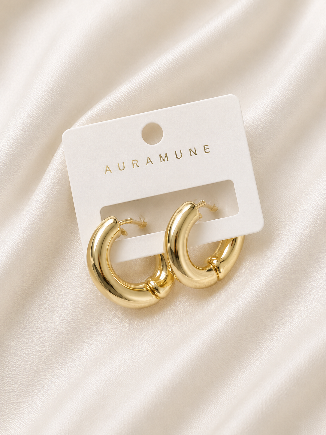 24K Gold Plated Chunky Hoop Earrings