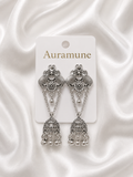 Antique Silver Jhumka Drop Earrings