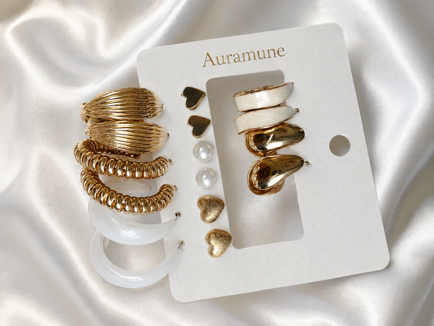 Golden Luxe 8-Piece Earrings Set