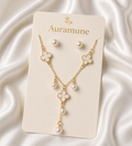 Pearl Clover Necklace & Earring Set