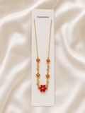 Floral necklace red flower 🌸❤️✨
