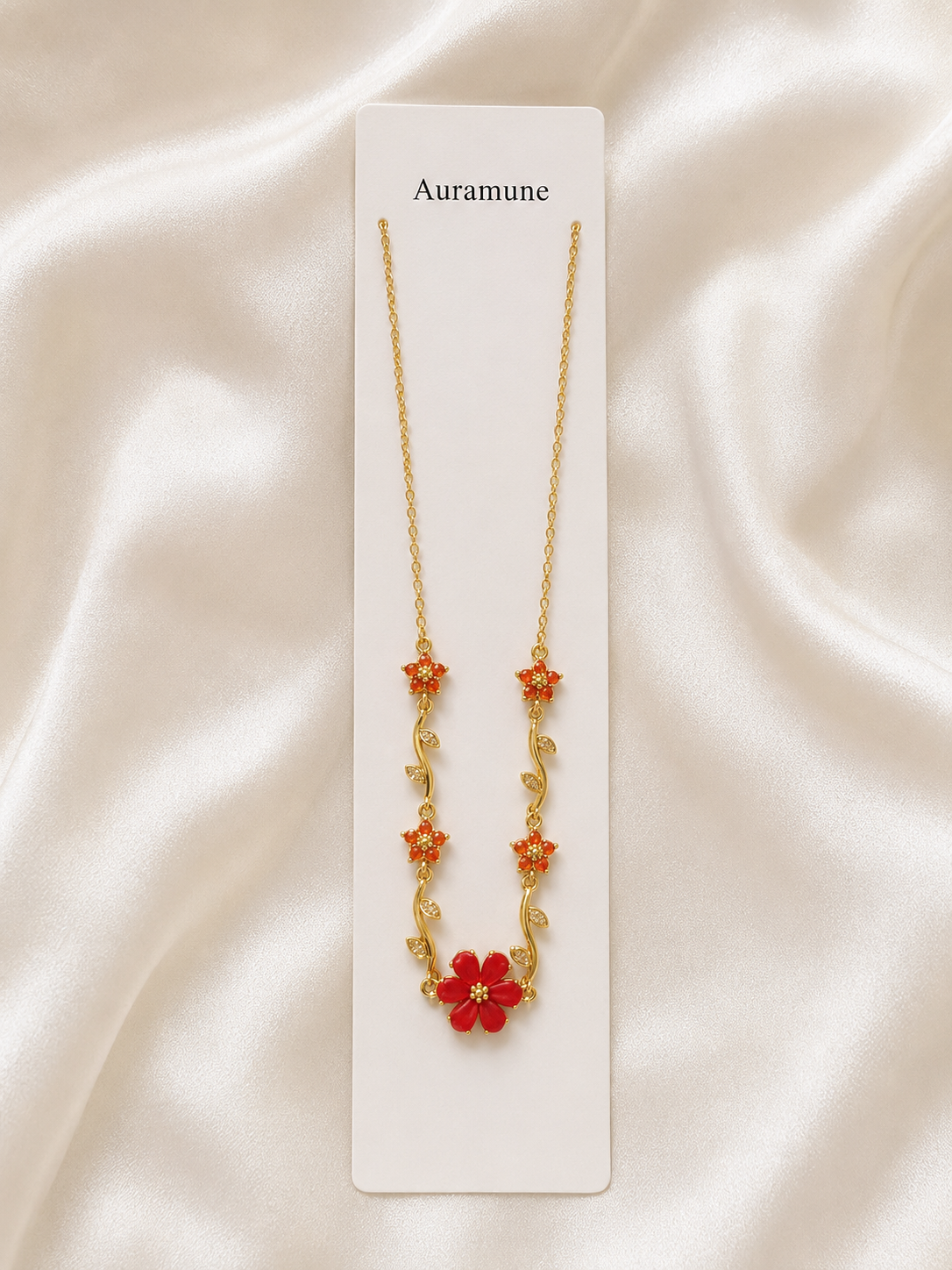 Floral necklace red flower 🌸❤️✨