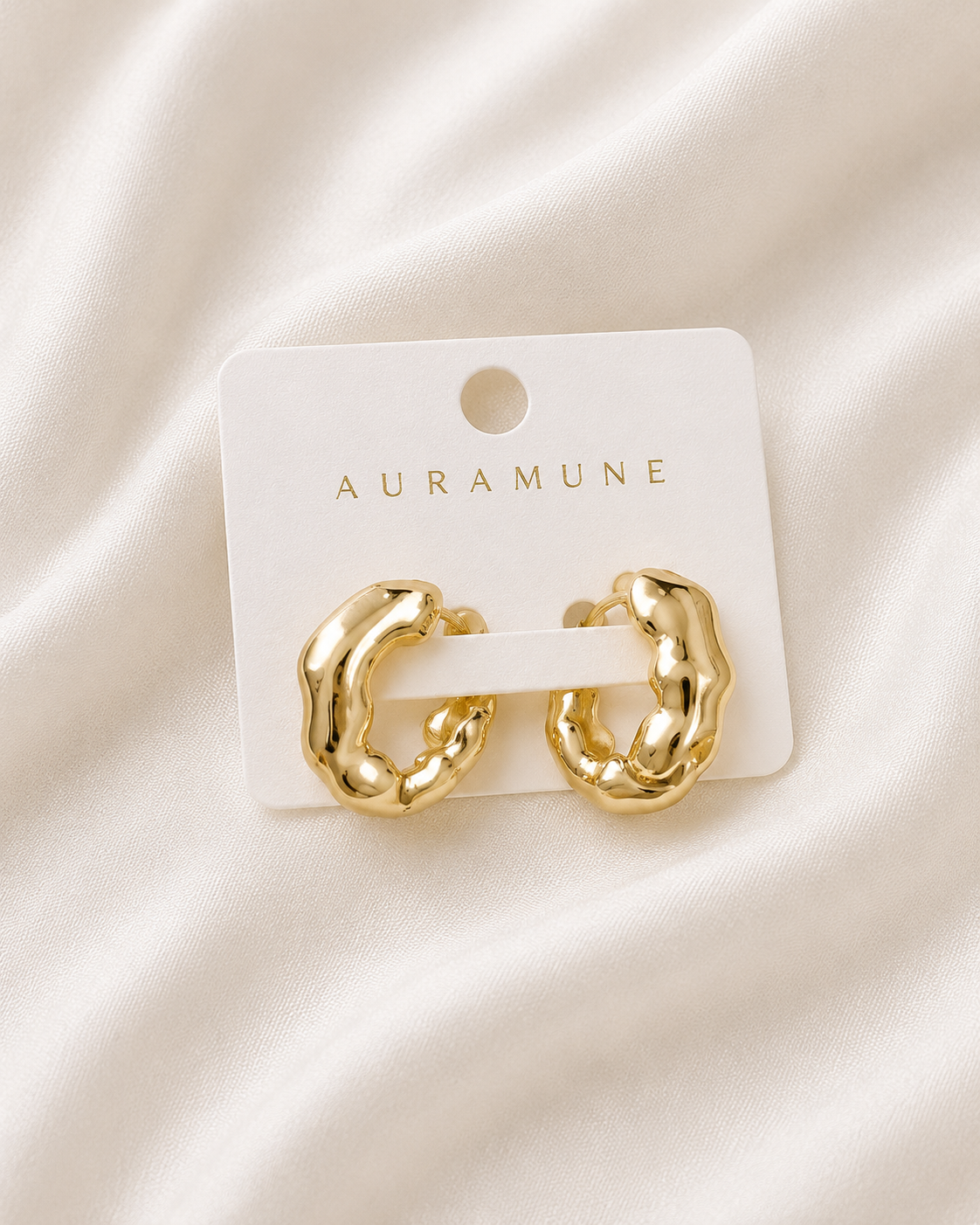 24K Gold Plated Chunky Hoop Earrings