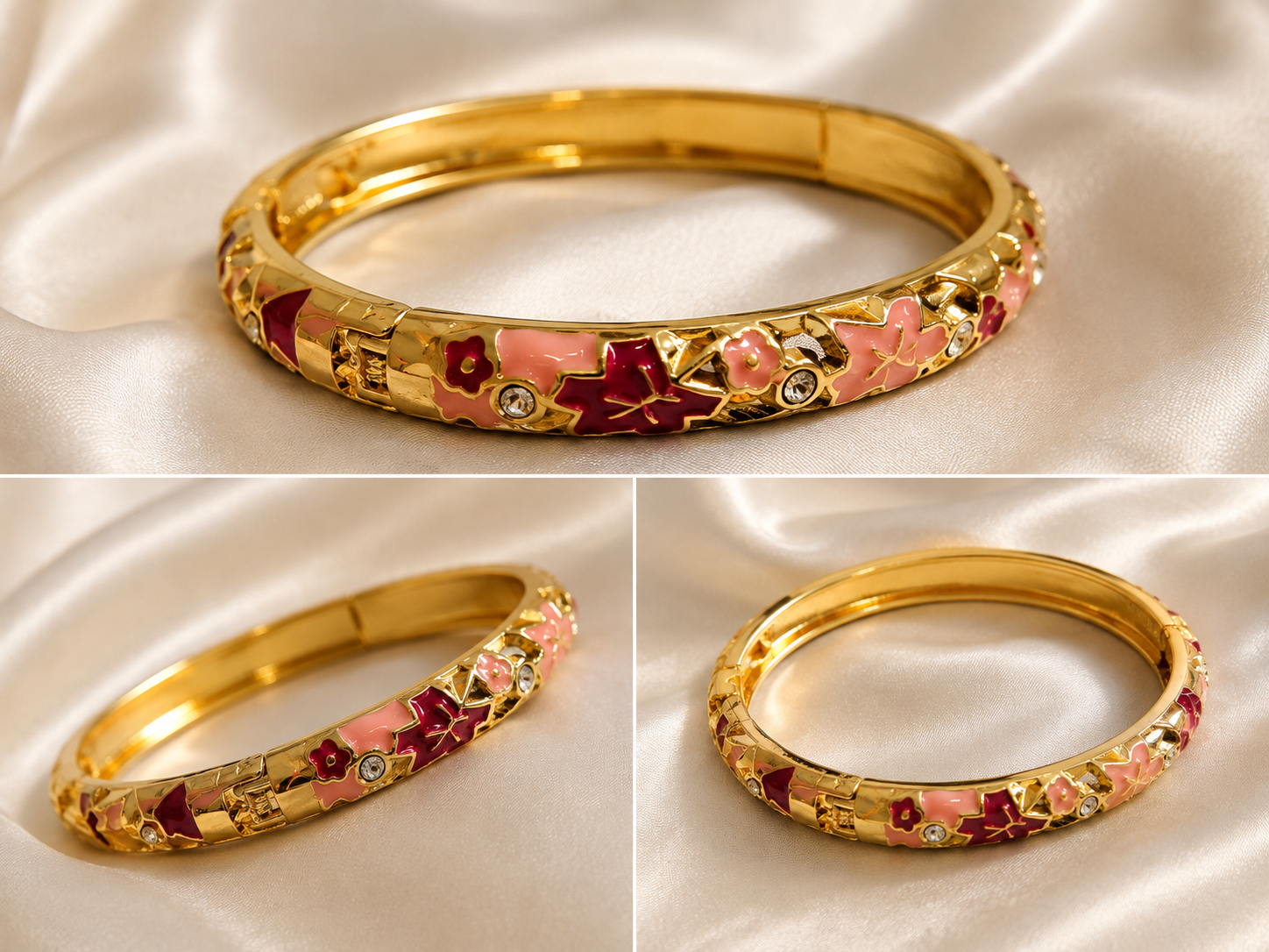 Auramune Floral Garden Enamel Bangle