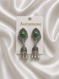 Antique Silver Jhumka Drop Earrings
